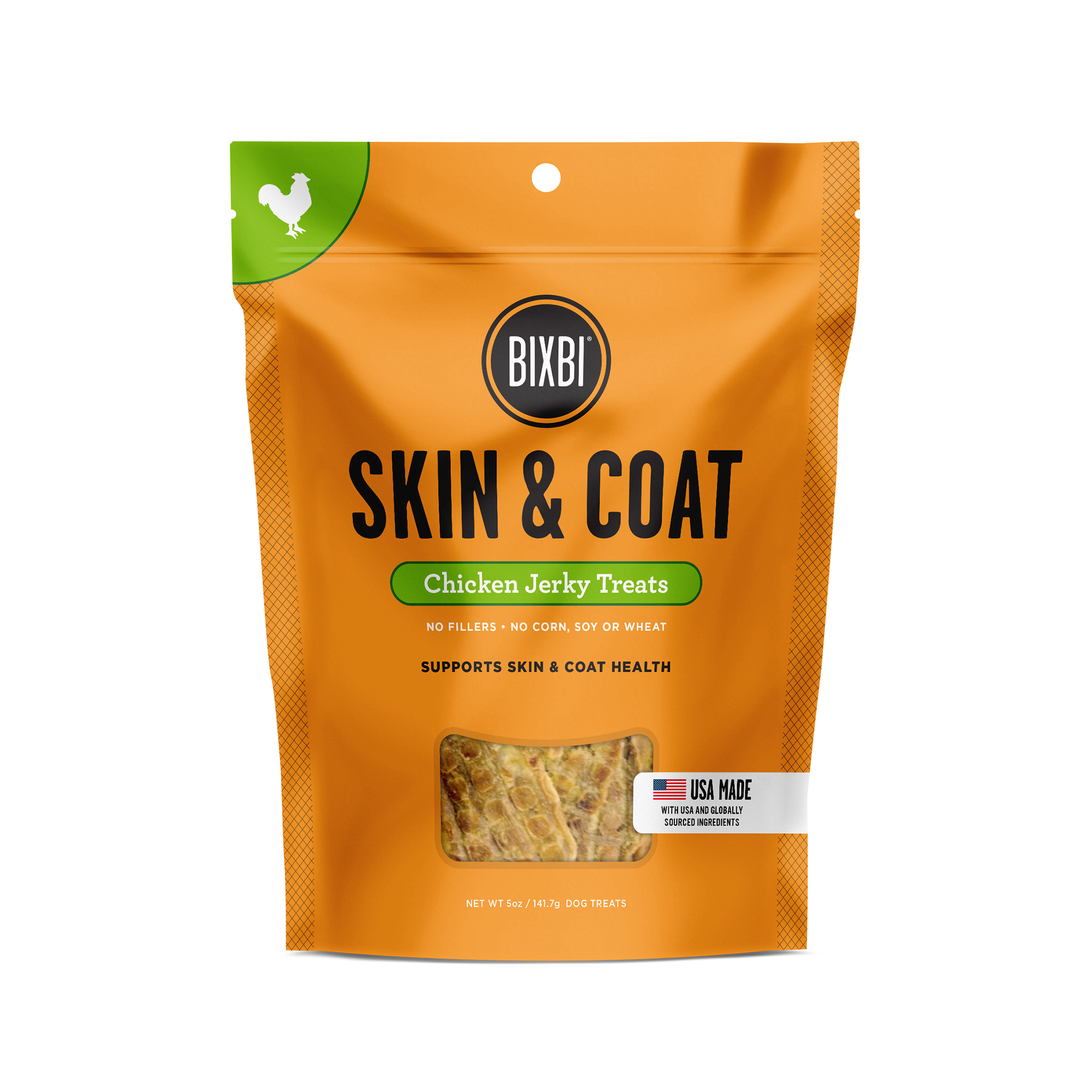 BIXBI® Skin & Coat Jerky Treats for Dogs – Chicken Recipe