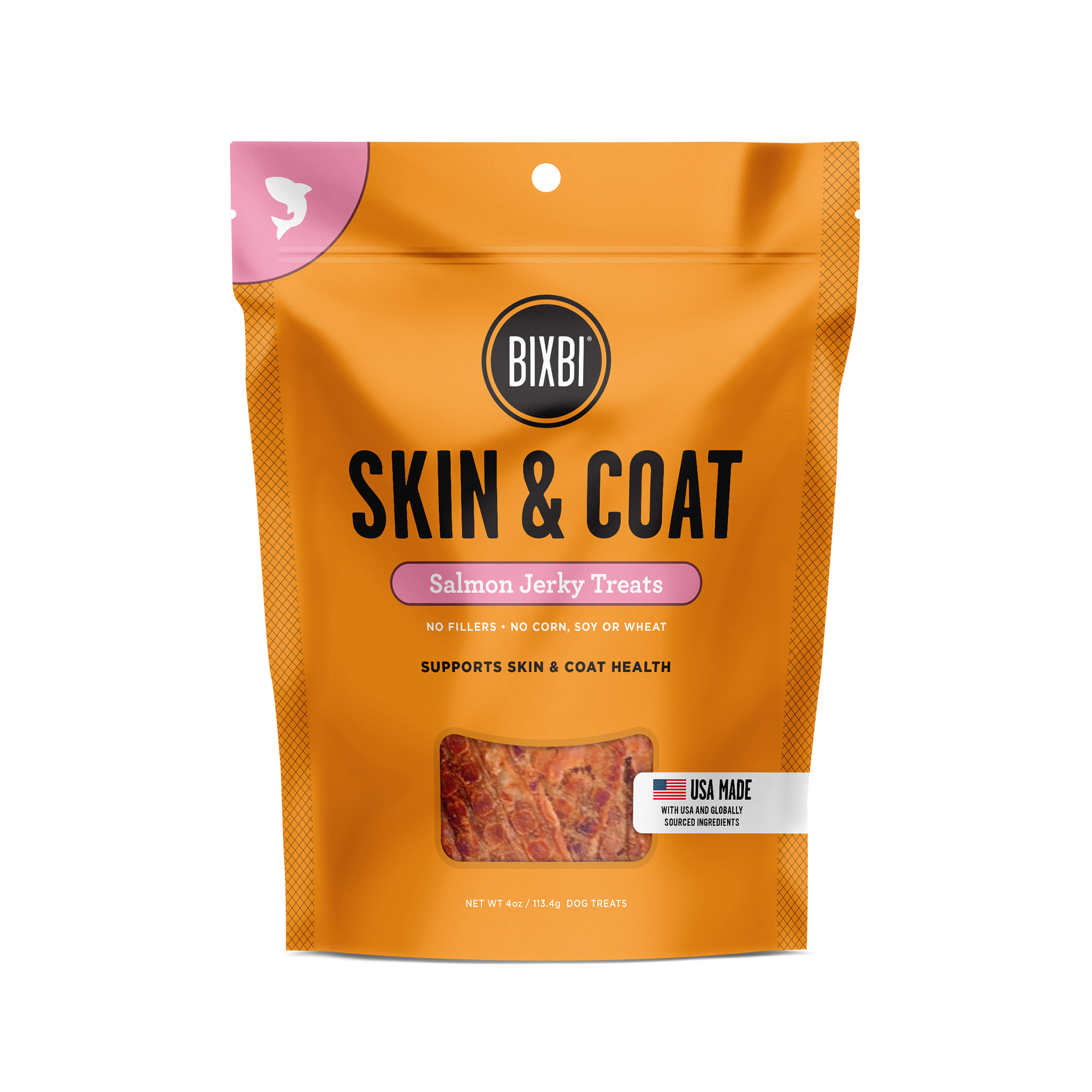 BIXBI® Skin & Coat Jerky Treats for Dogs – Salmon Recipe