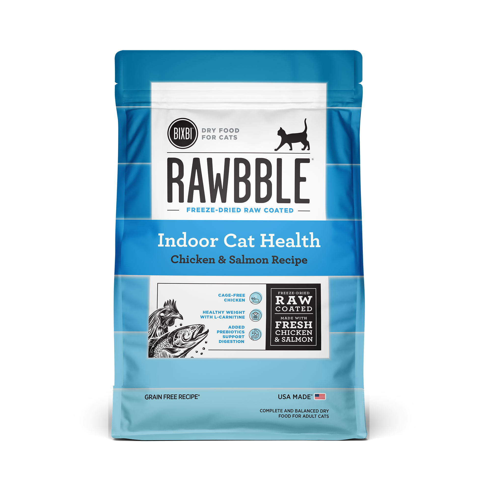 Rawbble® Dry Food for Cats – Indoor Health Chicken & Salmon Recipe
