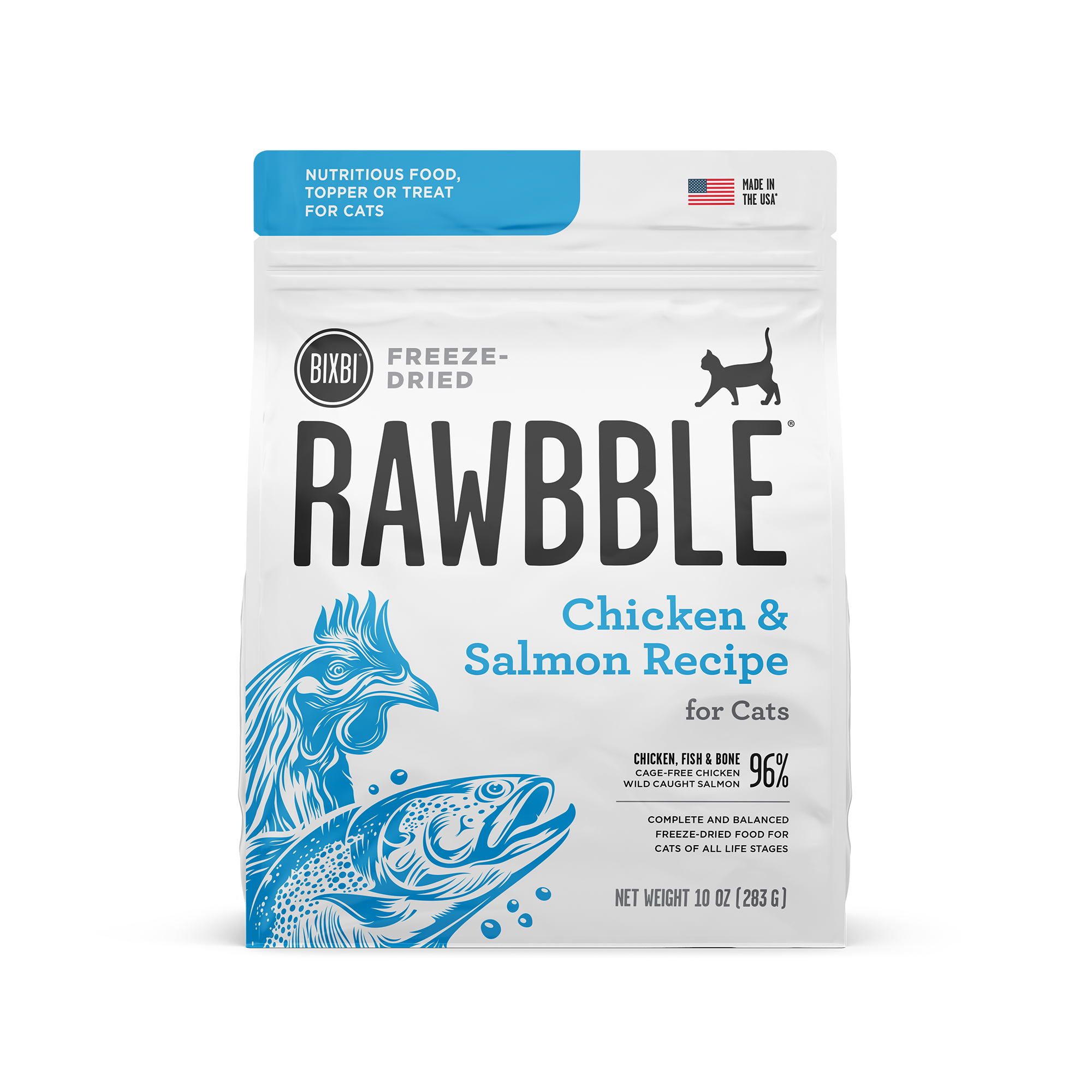 Rawbble® Freeze-Dried Food for Cats – Chicken & Salmon Recipe