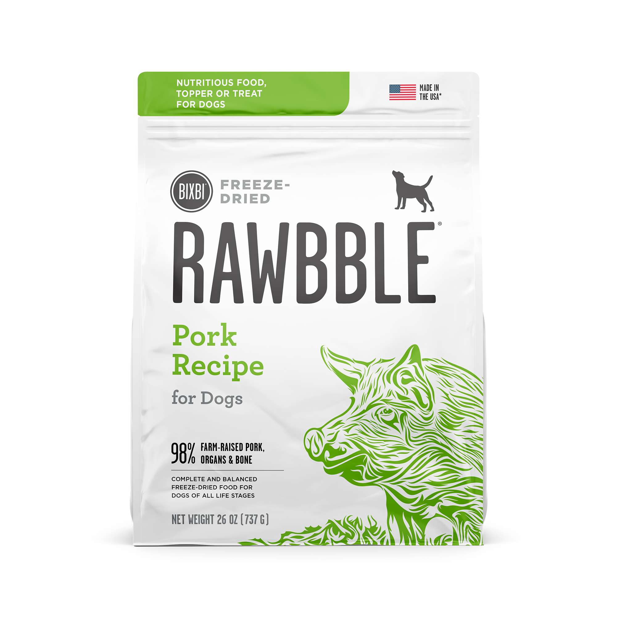 Rawbble® Freeze-Dried Food for Dogs – Pork Recipe